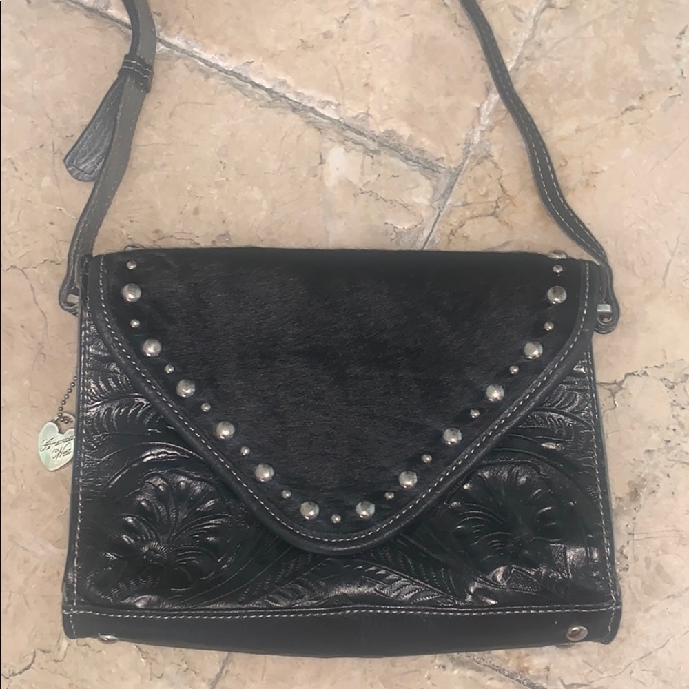 American West Leather and Hair-on Hide Crossbody